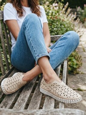 Eric Michael Leather Cutout Slip-On Flats